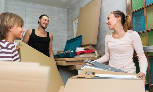 House removals team preparing a move in Kingston upon Thames