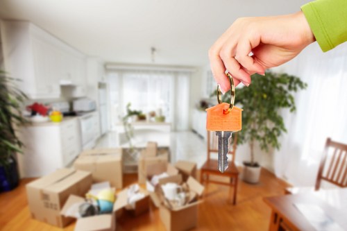 A residential move in Kingston upon Thames with carefully labelled boxes and furniture