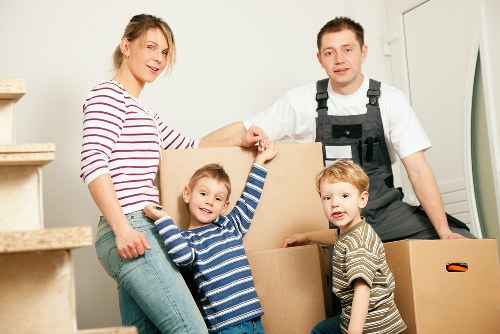 Packed boxes and furniture ready for a local house move