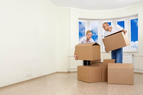 Moving truck ready for a home move in Kingstonuponthames
